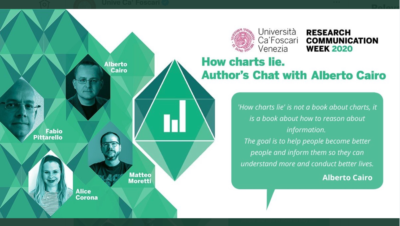 Panel How Charts Lie. Author’s Chat with Alberto Cairo logo